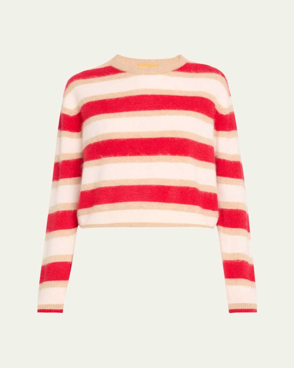 Grizzly Cashmere Striped Crewneck Pullov